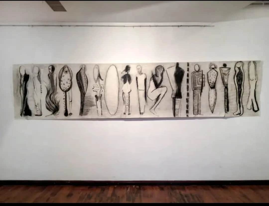 Draw Sleepers (dessin), dessin, 420 × 95 cm, 2013.