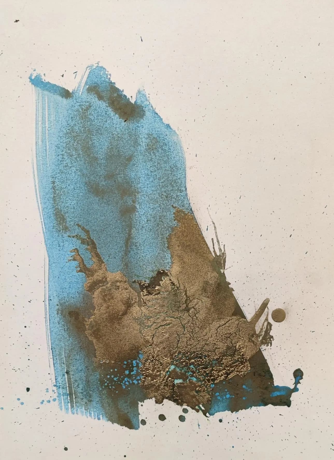 Relâche, encre de Chine et sable noir sur carton bois, 80 × 60 cm, 2024.